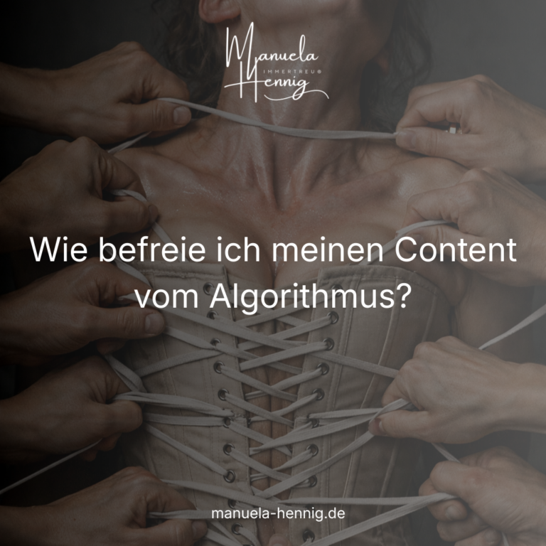 Das Bild zeigt ein geschnürtes Korsett, eine Metapher für den Zwang für Content durch Alorithmen.